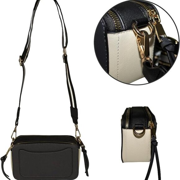 Small Leather Camera Crossbody Bag Women Trendy Compact Shoulder Purse - Picture 5 of 7